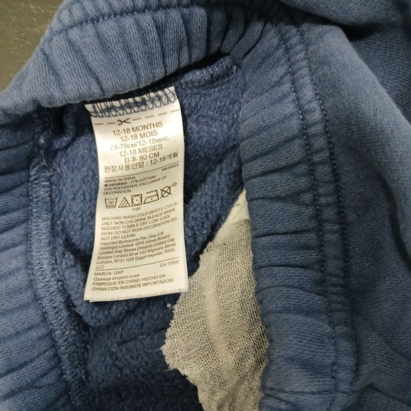 🛍Baby Gap Blue Jogging Pants 12-18 Mths Comfy Casual pre-owed in good condition - Picture 5 of 5